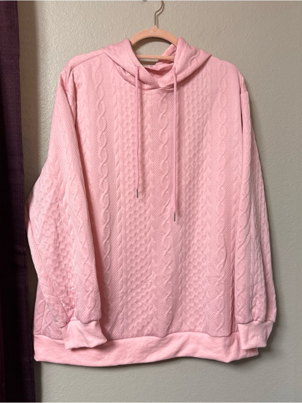 RB12 Boutique Pink Textured Hoodie Size 1XL